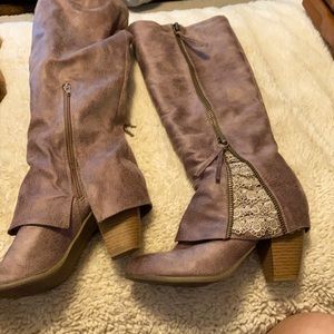 Tall boots below the knee. These are the cutest boots ever.